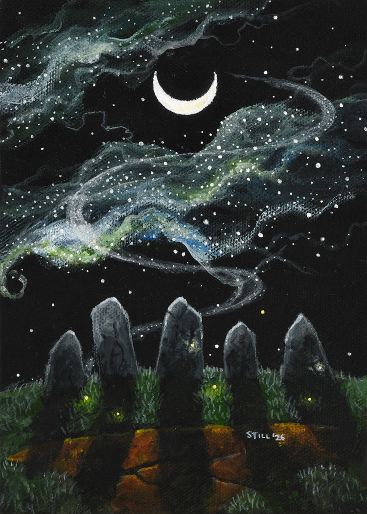 Horned Moon - ORIGINAL PAINTING