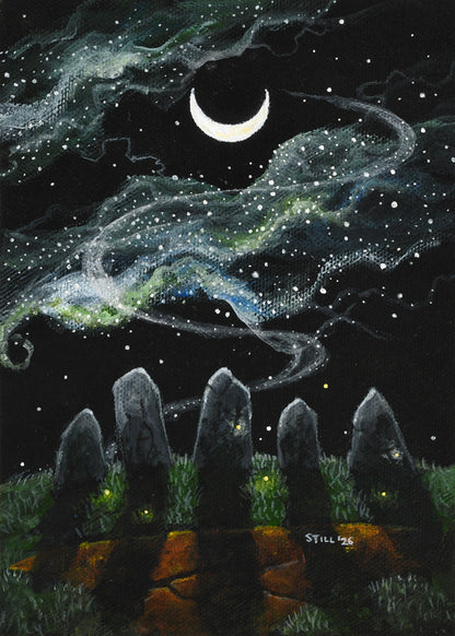 Horned Moon - ORIGINAL PAINTING